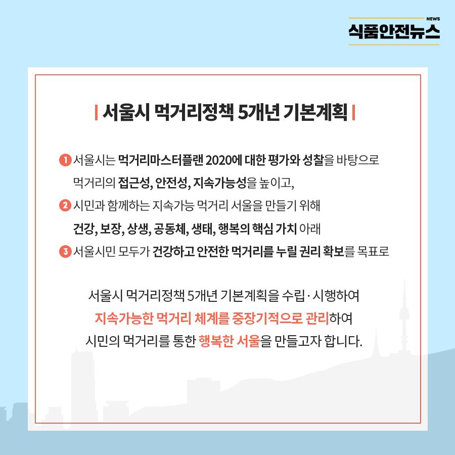 서울시 먹거리정책 5개년 기본계획