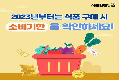 2023년부터는 식품 구매시 소비기한 을 확인하세요!  