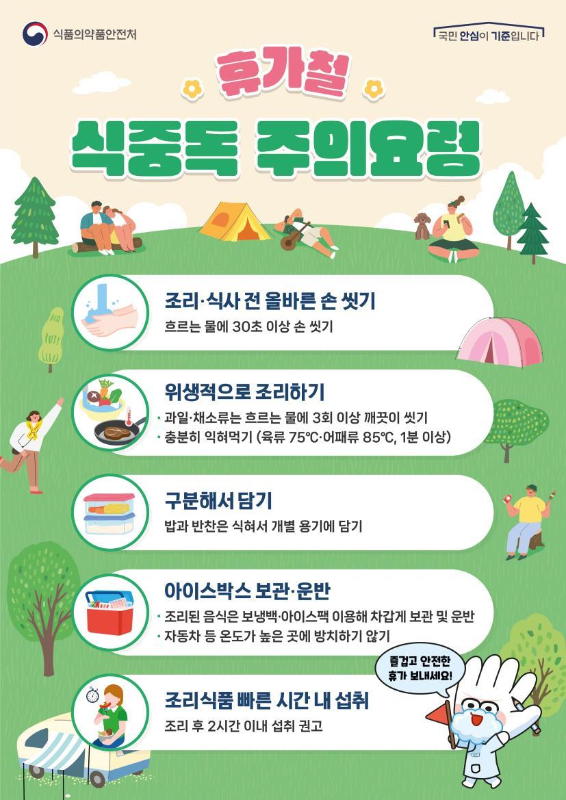 휴가철 식중독 주의요령 포스터